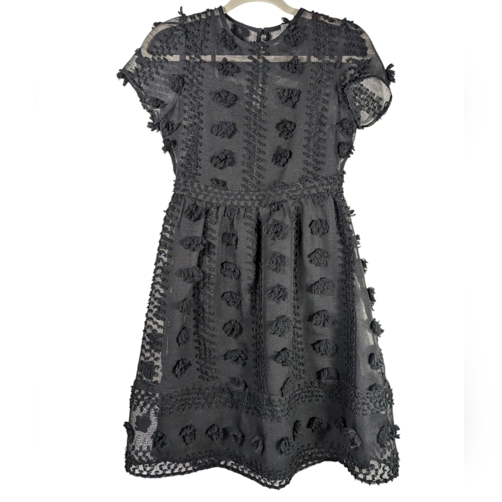Anthropologie Sunday in Brooklyn Black Floral Appliqué Mini Dress - Picture 3 of 15